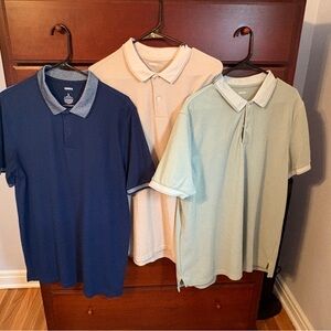 Sonoma Men's Polo Shirt Trio - Navy, Cream, Mint